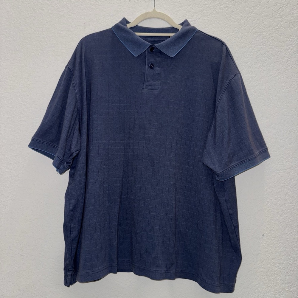 Marc Edwards Swift Dry Polo Shirt Mens 2XL Blue Plaid Golf Performance Athletic